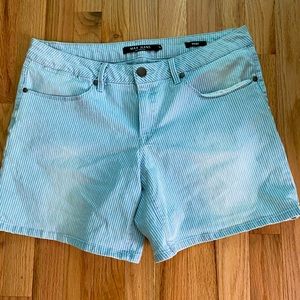 Striped Denim Shorts